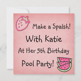 Pool-Party-Geburtstag Invitaiton Einladung