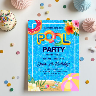Pool-Party | Geburtstag schwimmen Einladung