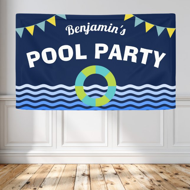 Pool-Party-Geburtstags-Fahne Banner (Von Creator hochgeladen)