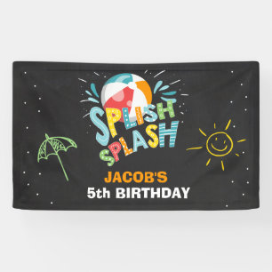 Pool Party Geburtstagsbanner Splish Splash Ball Bo Banner