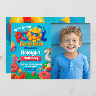 Pool Party Geburtstagseinladung Einladung