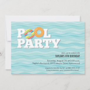 Pool Party Geburtstagseinladung Einladung