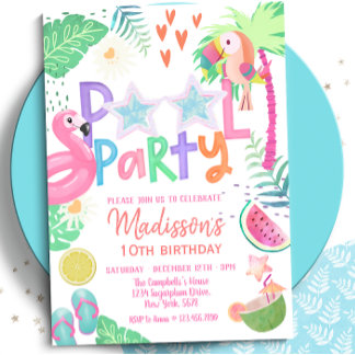 Pool Party Geburtstagseinladung Einladung