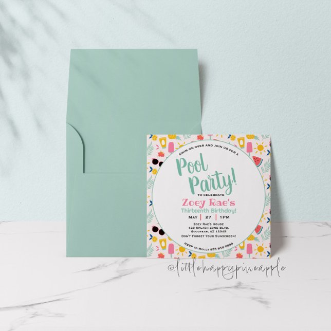 Pool Party Geburtstagseinladung Einladung (Von Creator hochgeladen)