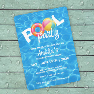 Pool Party Geburtstagseinladung Einladung