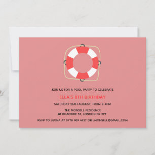 Pool Party Geburtstagseinladung Einladung