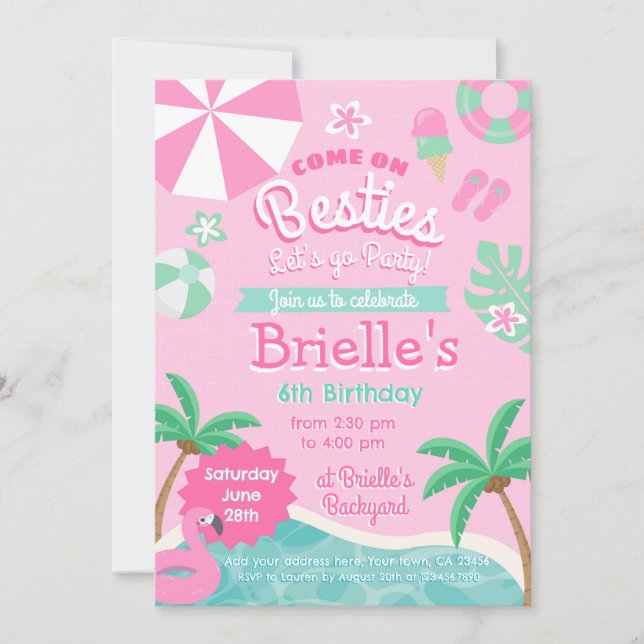 Pool Party Geburtstagseinladung Einladung (Vorderseite)