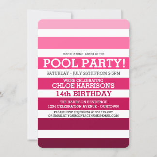 Pool Party Geburtstagseinladungen Einladung