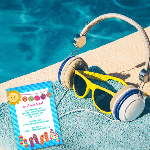 Pool Party Geburtstagsfeier Einladungen