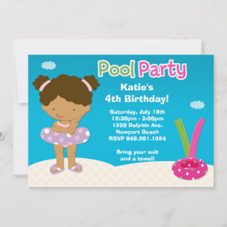 Pool Party Geburtstagsparty Einladung