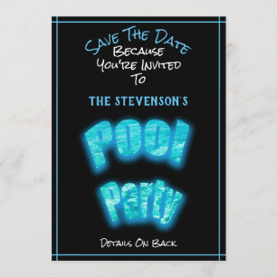 Pool Party Geburtstagsparty Einladung