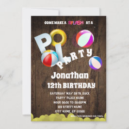 Pool Party Geburtstagsparty Einladung