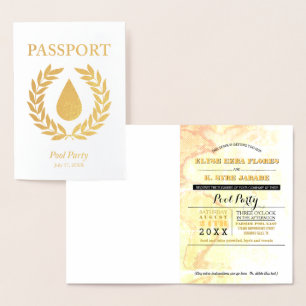 Pool Party Gold Foil Passport Folienkarte