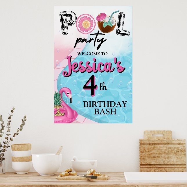Pool Party hell und farbenfroh Poster (Küche)