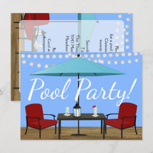 Pool-Party im Freien Einladung