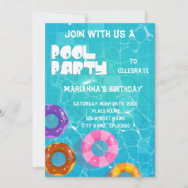 Pool Party jedes Alter Geburtstag Einladung
