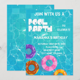 Pool Party jedes Alter Geburtstag Einladung