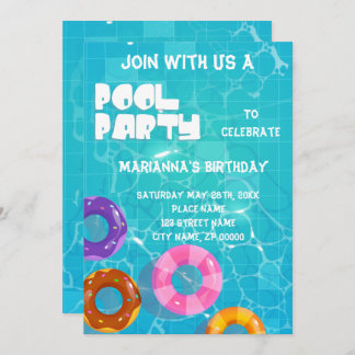 Pool Party jedes Alter Geburtstag Einladung