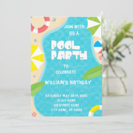 Pool Party jedes Lebensjahres Einladung