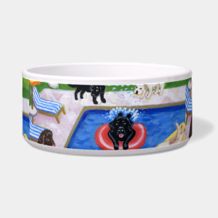 Pool-Party Labradors Malerei Napf