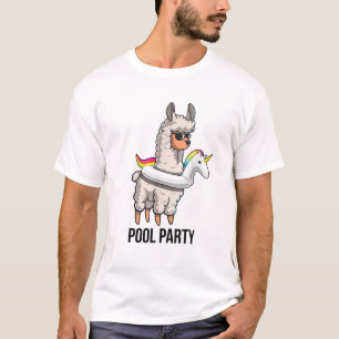 Pool Party Lama Einhorn Schwimmweste Shirt Lustige