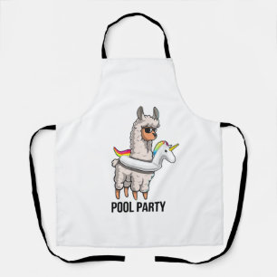 Pool Party Lama Einhorn Schwimmweste Shirt Lustige Schürze