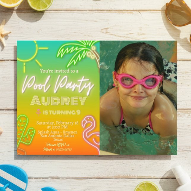 Pool Party - Landschaft Einladung (Pool Party - Landscape Invitation
)