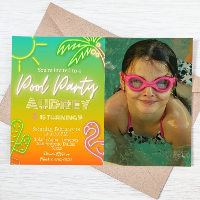 Pool Party - Landschaft Einladung (Von Creator hochgeladen)