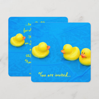 Pool-Party mit gelben Enten Einladung