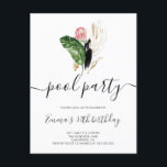 Pool Party Modernes Geburtstag Einladungspostkarte<br><div class="desc">Modernes Party zum Geburtstag im Pool.</div>
