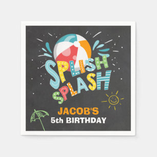 Pool-Party Papierservietten-Geburtstag Splish Serviette
