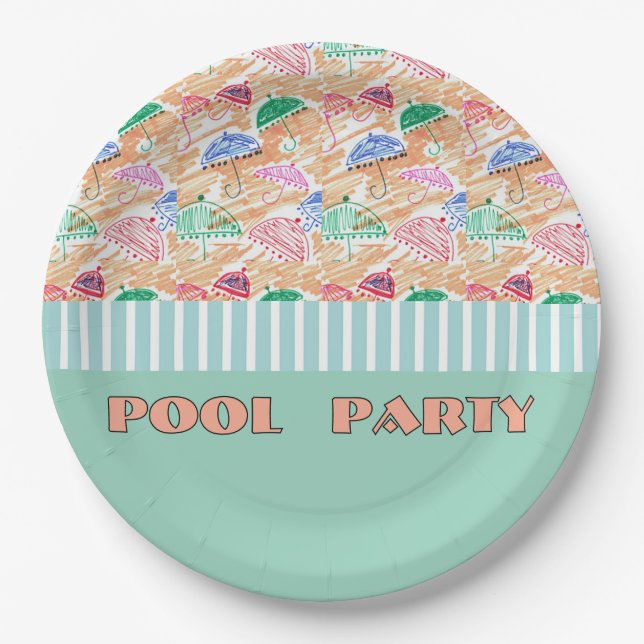 POOL PARTY Pappteller (Vorderseite)