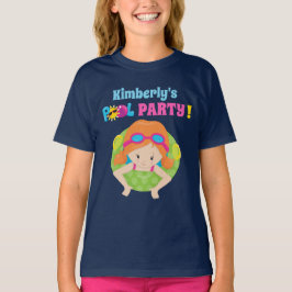 Pool Party Redhead Geburtstagskarte Niedliche Cust T-Shirt