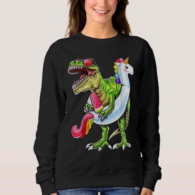 Pool Party Rex Dinosaur Unicorn Float Summer 1 Sweatshirt (Vorderseite)