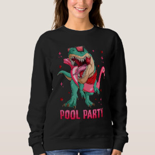 Pool Party Rex mit rosa Flamingo Float Summer Vib Sweatshirt