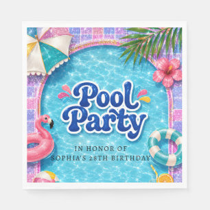 Pool Party Servietten Tropischer Flamingo