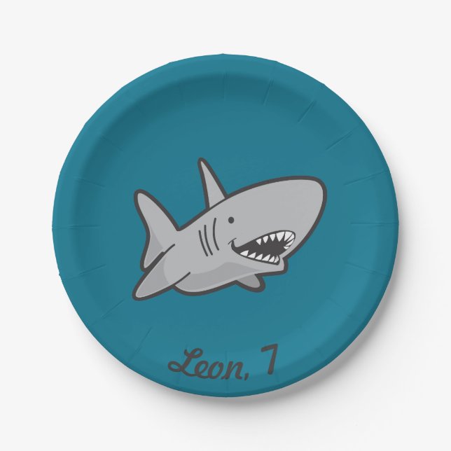 Pool Party Shark Birthday Paper Teller (Vorderseite)