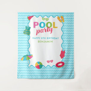 Pool-Party-Sommer-Geburtstagsdekoration Kinder Wandteppich