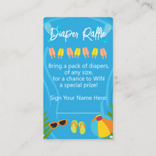 Pool Party Sommer Junge Windel Raffle Baby Shower Begleitkarte