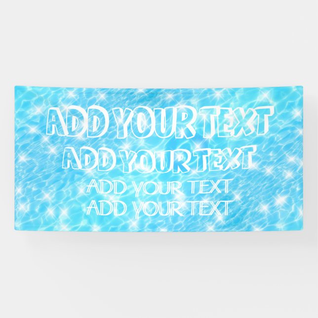 Pool Party Sommer Party Strand Hochzeit blaues Was Banner (Horizontal)