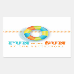 Pool-Party-Sommer-Spaß im Sun-Aufkleber Rechteckiger Aufkleber