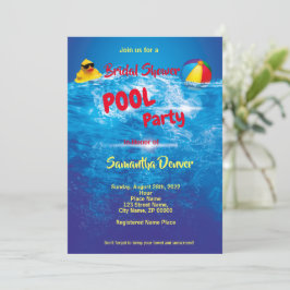 Pool Party Sommerdusche Einladung