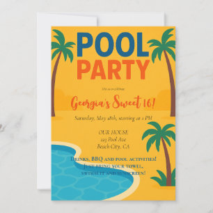 Pool Party Sommerspass Einladung
