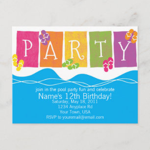 Pool-Party-Spaß Einladung