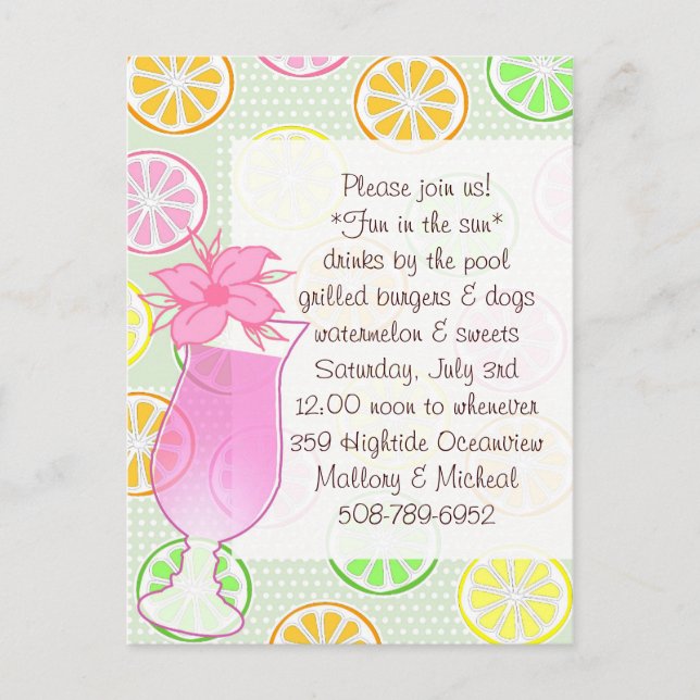 Pool Party, Spaß in der Sonne Einladung (Vorderseite)