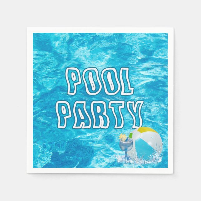 Pool Party Spaß Napkins Serviette (Vorderseite)