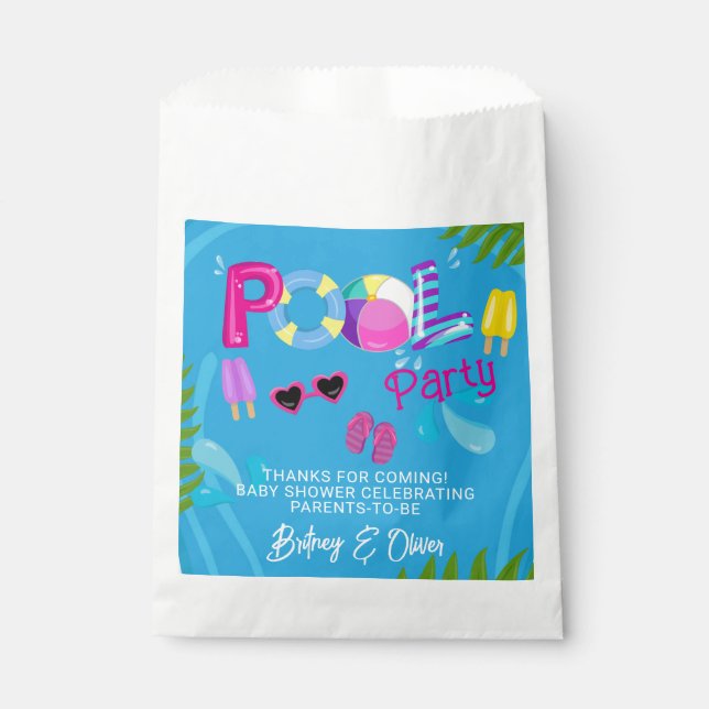 Pool Party Summer Girl Babydusche Geschenktütchen (Vorderseite)