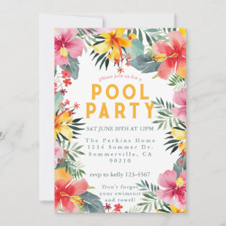Pool Party Summer GRILLEN Einladung