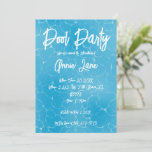 Pool Party Sweet 16 Water Blue Minimalistisch Einladung<br><div class="desc">Unsere Pool Party Kollektion hat ein lebendiges Wasserthema. Diese Einladungen eignen sich hervorragend für ein Party mit Billardtisch,  das zum 16/16. Geburtstag (oder zu jedem Geburtstag oder Anlass Ihrer Wahl) einlädt. Sie können nach Ihren Wünschen personalisiert sein,  mit Details für den besonderen Tag. Bild von callmetak auf Freepik.</div>