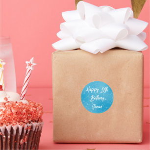 Pool Party Sweet 16 Water Blue Minimalistisch Runder Aufkleber